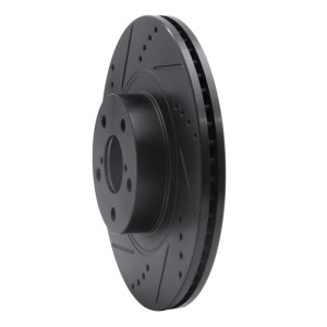 Scion FR-S Brake Rotor (1) - Front Left - R1 Concepts - Drilled & Slotted - Black - `04-`25